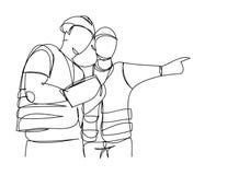 Continuous line drawing engineer building Construction supervision vector illustration simple.industry ,home,industries royalty free illustration Continuous line drawing engineer building Construction supervision vector illustration simple.industry ,home,industries royalty free illustration