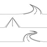 Continuous line drawing of the road vector illustration Continuous line drawing of the road vector illustration