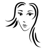 Contour abstrait de visage de femme illustration libre de droits Contour abstrait de visage de femme illustration libre de droits