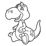 Contour mignon de dinosaure de bande dessinée illustration libre de droits Contour mignon de dinosaure de bande dessinée illustration libre de droits