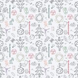 Contour seamless pattern illustration_5_for the design of various objects of human life, theme for world environment day royalty free illustration Contour seamless pattern illustration_5_for the design of various objects of human life, theme for world environment day royalty free illustration