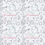 Contour seamless pattern illustration_6_for the design of various objects of human life, theme for world environment day stock illustration Contour seamless pattern illustration_6_for the design of various objects of human life, theme for world environment day stock illustration
