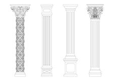 Contouring coloring of classical columns vector illustration Contouring coloring of classical columns vector illustration