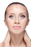 contouring Αποτελέστε το πρόσωπο γυναικών στοκ εικόνες με δικαίωμα ελεύθερης χρήσης contouring Αποτελέστε το πρόσωπο γυναικών στοκ εικόνες με δικαίωμα ελεύθερης χρήσης