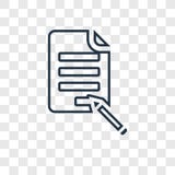 Contract concept vector linear icon isolated on transparent back royalty free illustration Contract concept vector linear icon isolated on transparent back royalty free illustration