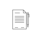 Contract thin line icon, document outline vector logo illustration, linear pictogram isolated on white vector illustration Contract thin line icon, document outline vector logo illustration, linear pictogram isolated on white vector illustration