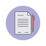 Contrate la línea fina icono, enfermedad llenada documento del logotipo del vector del esquema stock de ilustración Contrate la línea fina icono, enfermedad llenada documento del logotipo del vector del esquema stock de ilustración