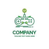 Controllo, regolatore, gioco, gamepad, impiegato piano di logo di affari di gioco illustrazione di stock Controllo, regolatore, gioco, gamepad, impiegato piano di logo di affari di gioco illustrazione di stock