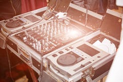 Controls of the old amplifier and equalizer mixer switch of sound equipment royalty free stock image Controls of the old amplifier and equalizer mixer switch of sound equipment royalty free stock image