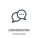 conversation icon vector from voting elections collection. Thin line conversation outline icon vector illustration royalty free illustration conversation icon vector from voting elections collection. Thin line conversation outline icon vector illustration royalty free illustration