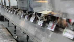 Conveying process of a full-automatic stitching unit stock video footage Conveying process of a full-automatic stitching unit stock video footage
