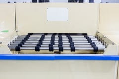 The conveyor belt in automatic machine. stock photos The conveyor belt in automatic machine. stock photos