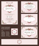 Convite do casamento, com ramalhetes florais e projeto da grinalda ilustração do vetor Convite do casamento, com ramalhetes florais e projeto da grinalda ilustração do vetor