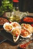 Cook Delicious Dishes With Oysters Stock Photos