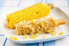 Cooked And Half-eaten Corn Royalty Free Stock Photo