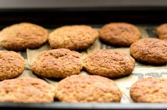 Cookies on a baking tray stock photography Cookies on a baking tray stock photography