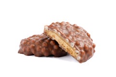 Cookies do chocolate com enchimento do caramelo isoladas foto de stock Cookies do chocolate com enchimento do caramelo isoladas foto de stock