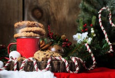 Cookies on Warm Drink for Christmas stock photos Cookies on Warm Drink for Christmas stock photos