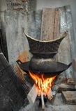 Cooking sticky rice,Laos stock image Cooking sticky rice,Laos stock image