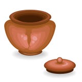 Cookware. A pot is needed in the kitchen in the kitchen. In it they prepare food and pour out dinner. Clay pot for a healthy diet royalty free illustration Cookware. A pot is needed in the kitchen in the kitchen. In it they prepare food and pour out dinner. Clay pot for a healthy diet royalty free illustration
