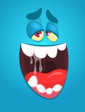Cool cartoon monster face. Halloween illustration. stock illustration Cool cartoon monster face. Halloween illustration. stock illustration