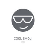 Cool emoji icon. Trendy Cool emoji logo concept on white background from Emoji collection royalty free illustration Cool emoji icon. Trendy Cool emoji logo concept on white background from Emoji collection royalty free illustration