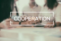 Cooperation Business word on meeting of business. Royalty Free Stock Images Cooperation Business word on meeting of business. Royalty Free Stock Images