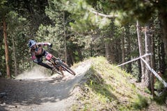 COPA DEL MUNDO UCI DE MONTAIN FIETS BERGAF 2018 royalty-vrije stock afbeelding COPA DEL MUNDO UCI DE MONTAIN FIETS BERGAF 2018 royalty-vrije stock afbeelding