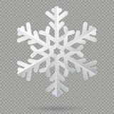 Copo de nieve de papel doblado realista blanco de la Navidad con la sombra aislada en fondo transparente EPS 10 ilustración del vector Copo de nieve de papel doblado realista blanco de la Navidad con la sombra aislada en fondo transparente EPS 10 ilustración del vector