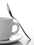 Copo, Saucer e colher imagens de stock Copo, Saucer e colher imagens de stock