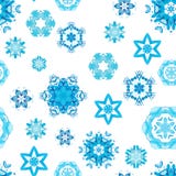 Copos de nieve azules geométricos ilustración del vector Copos de nieve azules geométricos ilustración del vector
