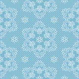 Copos de nieve y lunares inconsútiles del modelo en vector azul del fondo Tela del cordón de la Navidad o ejemplo del diseño del ilustración del vector Copos de nieve y lunares inconsútiles del modelo en vector azul del fondo Tela del cordón de la Navidad o ejemplo del diseño del ilustración del vector