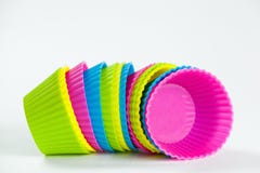 Copos do silicone do cozimento para queques ou queques Imagem de Stock Royalty Free Copos do silicone do cozimento para queques ou queques Imagem de Stock Royalty Free
