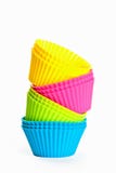 Copos do silicone do cozimento para queques ou queques Imagens de Stock Royalty Free Copos do silicone do cozimento para queques ou queques Imagens de Stock Royalty Free