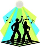 Coppie di ballo della discoteca royalty illustrazione gratis Coppie di ballo della discoteca royalty illustrazione gratis