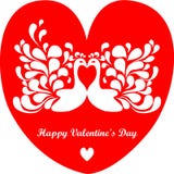 Coppie felici di San Valentino degli uccelli illustrazione di stock Coppie felici di San Valentino degli uccelli illustrazione di stock