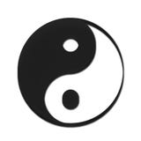 Cor do preto de Yin Yang Symbol 3D ilustração royalty free Cor do preto de Yin Yang Symbol 3D ilustração royalty free