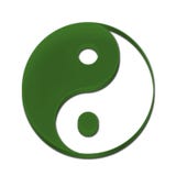 Cor verde de Yin Yang Symbol 3D ilustração royalty free Cor verde de Yin Yang Symbol 3D ilustração royalty free