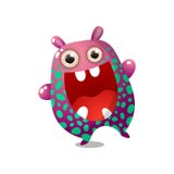 Cor vermelha do rosa engraçado bonito do monstro com boca grande ilustração do vetor Cor vermelha do rosa engraçado bonito do monstro com boca grande ilustração do vetor