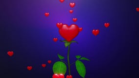 Corazones de una rosa de apertura y del vuelo stock de ilustración Corazones de una rosa de apertura y del vuelo stock de ilustración