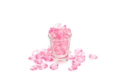 corazones rosados de cristal en el fondo blanco fotografía de archivo libre de regalías corazones rosados de cristal en el fondo blanco fotografía de archivo libre de regalías