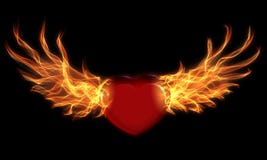 Corazón con las alas del fuego libre illustration Corazón con las alas del fuego libre illustration