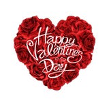Corazón de las rosas rojas de día de San Valentín llenado y el poner letras aislado en el fondo blanco stock de ilustración Corazón de las rosas rojas de día de San Valentín llenado y el poner letras aislado en el fondo blanco stock de ilustración