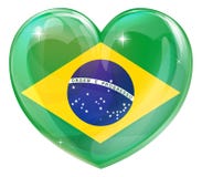 Corazón del amor de la bandera del Brasil libre illustration Corazón del amor de la bandera del Brasil libre illustration