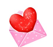 Corazón en sobre ilustración del vector Corazón en sobre ilustración del vector