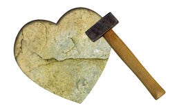 Coração de pedra - conceito do amor unrequited imagens de stock Coração de pedra - conceito do amor unrequited imagens de stock