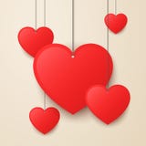 Coração de suspensão do dia de Valentim da ilustração do vetor ilustração stock Coração de suspensão do dia de Valentim da ilustração do vetor ilustração stock