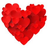 Coração feito com os meios dos corações que datam o amor e ilustração stock Coração feito com os meios dos corações que datam o amor e ilustração stock
