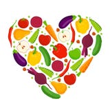 Coração feito das frutas e verdura ilustração royalty free Coração feito das frutas e verdura ilustração royalty free
