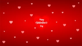 Corações pequenos e grandes do dia de Valentim feliz - em um fundo vermelho ilustração stock Corações pequenos e grandes do dia de Valentim feliz - em um fundo vermelho ilustração stock